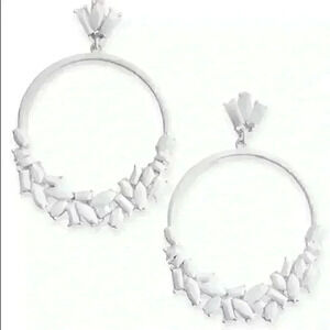 INC new Stone Cluster Drop Earrings in Whi…